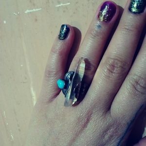 Vintage southwestern sterling and turquoise ring w